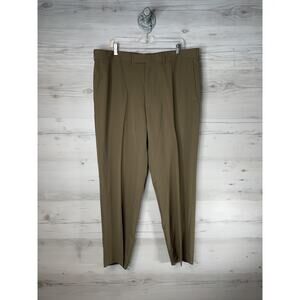Kenneth Cole Reaction Pants Mens 40x32 Taupe Soft Operator Dress Flat Front